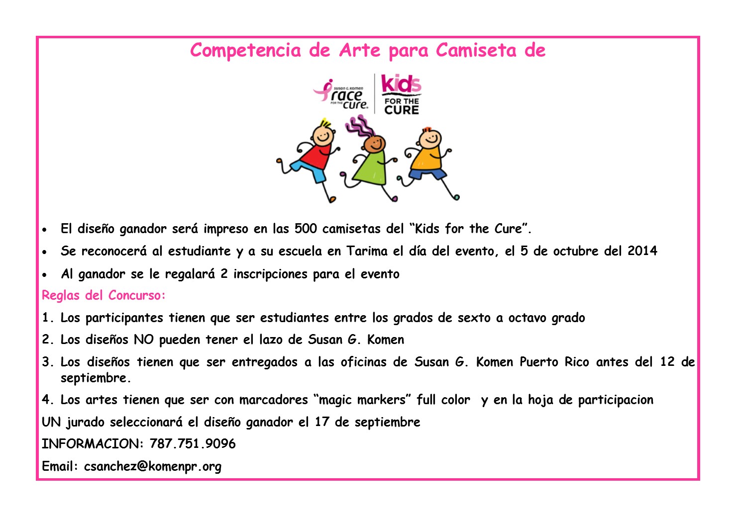 Instrucciones Kids for the Cure